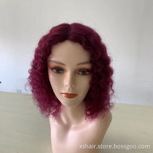Factory Wholesale Color Bob Wigs Human Hair, Brazilian Bob Lace Wig 100% Human Hair Curly Short Bob Wigs